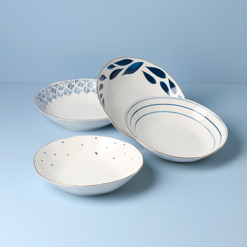 Lenox Blue Bay Dinner Bowls, Set Of 4, Assorted