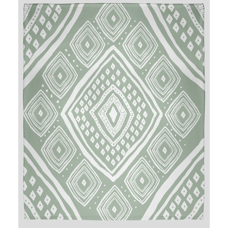 Jeté polaire Animal Magnetism, L 60 po x L 80 po, 1.95, Géométrique vert 2