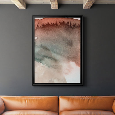 Red Ochre abstrait IV, reproduction encadrée de qualité supérieure - prête à être accrochée