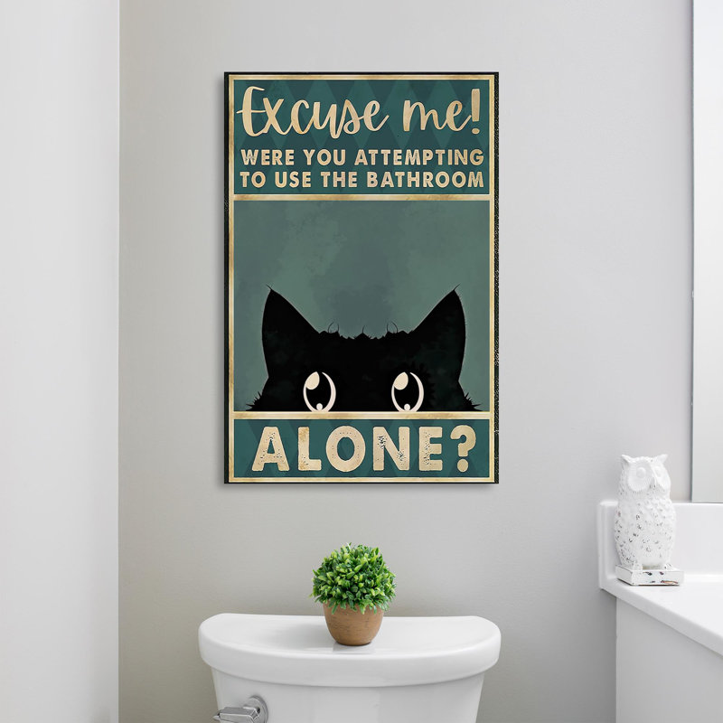 «Black Cat Alone» - 1 pièce, impression rectangulaire par Pr Black Cat Alone sur toile, H 36 po x l 24 po x P 1,25 po