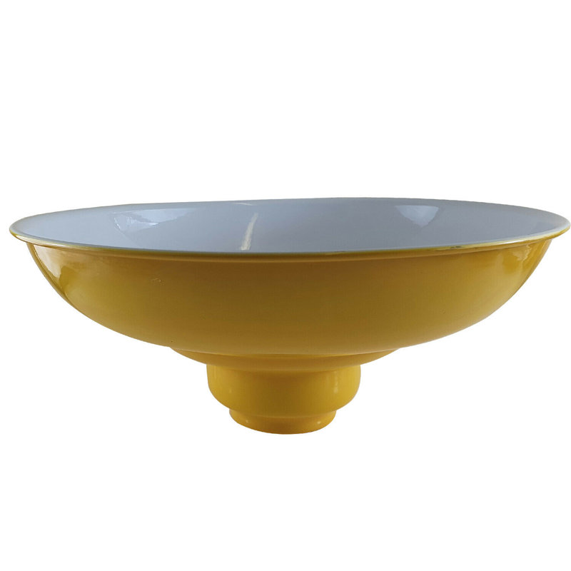 34.29cm H Metal Bowl Lamp Shade ( Screw On ) in Yellow