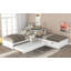 Lit plateforme simple en L avec bureau intégré, lit gigogne et amp; Tiroirs - Aucun sommier requis, fabrication robuste-888055916
