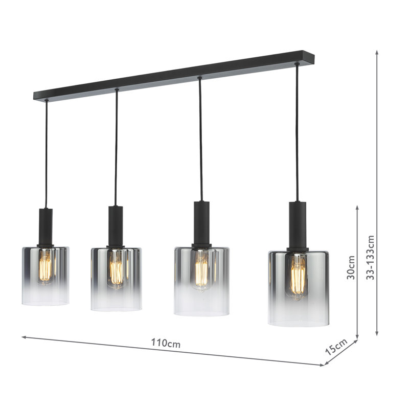 Beniah - Light Matt Black Pendant, 4