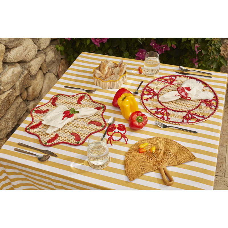 Rond de serviette Red Chili Pepper - ensemble de 4