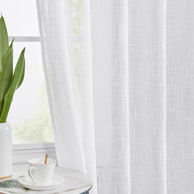 Polyester Sheer Rod Pocket Curtain Pair