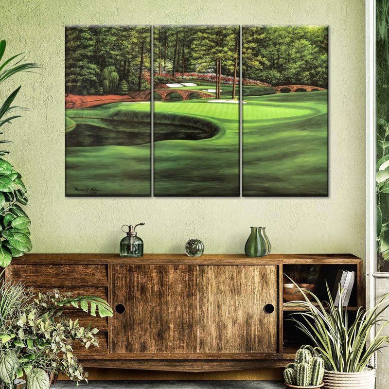 Ensemble de 3 pièces Augusta National 11th Hole I sur toile, H 36 po x l 57 po x P 1,25 po