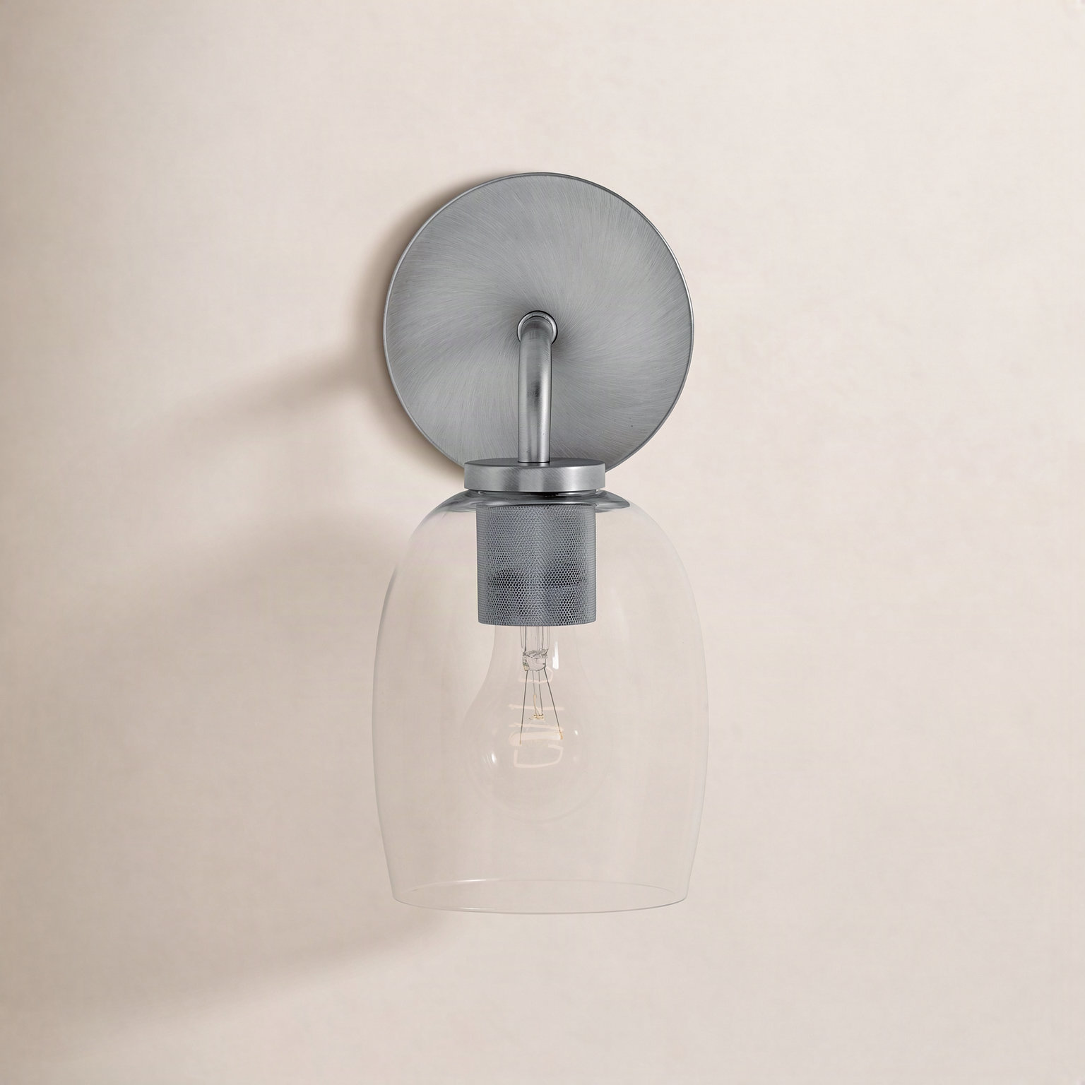Avelin Single Dimmable Bath Sconce, Silver