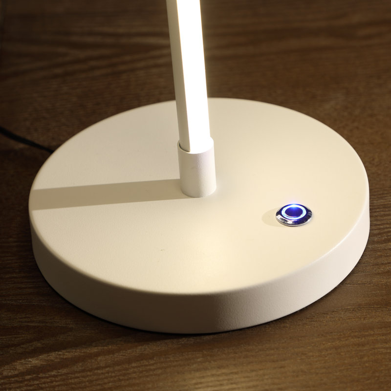 19-Inch LED Matte White Curvilinear S-Curve Spiral Tube LED Table Lamp