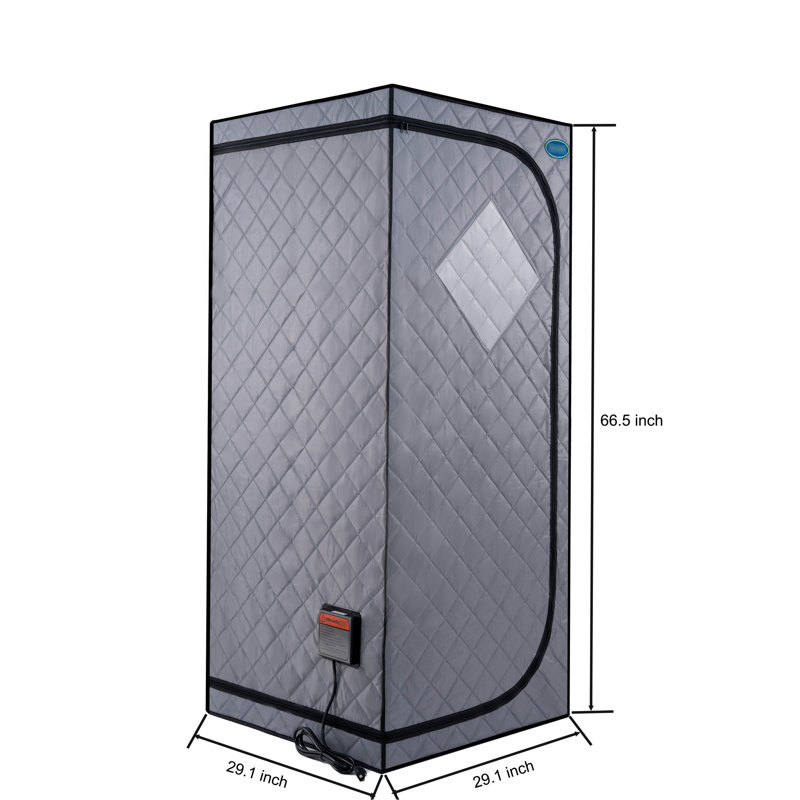 Grey Infrared Portable - Full Size Home Spa Tent With Heating Panels, Foot Pad, Controller, Foldable Chair & Reading . Simple Installation Procedure. . 28.87In Deep Quick Install Trait. 68.34In