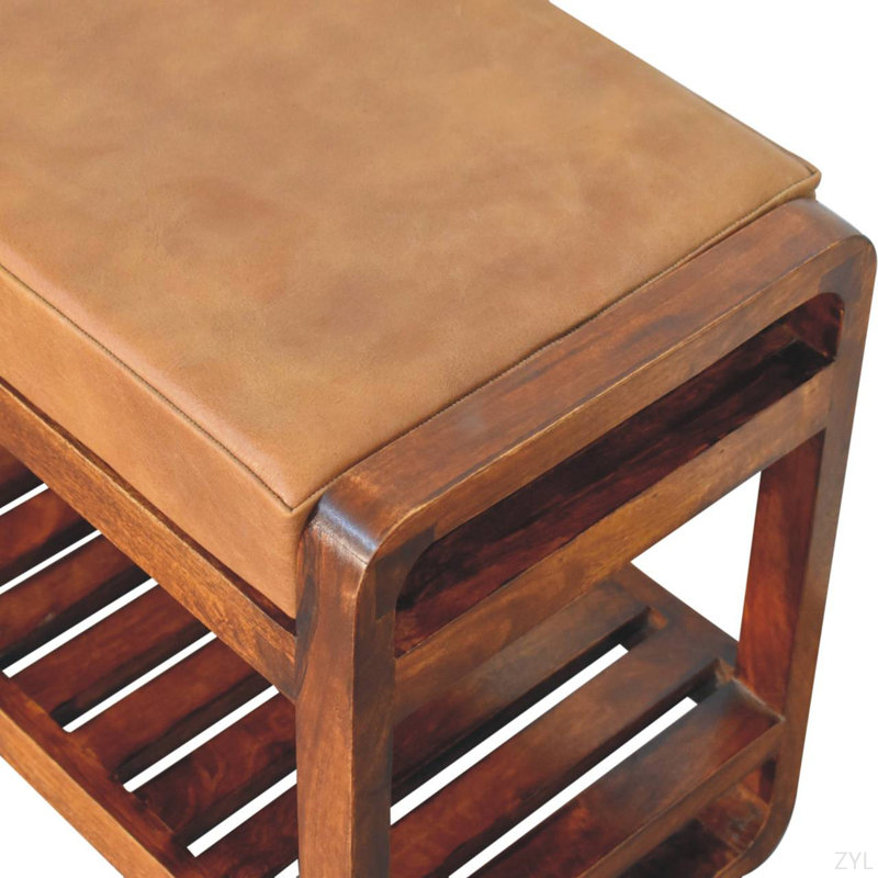 Banc en bois massif à lattes Buffalo