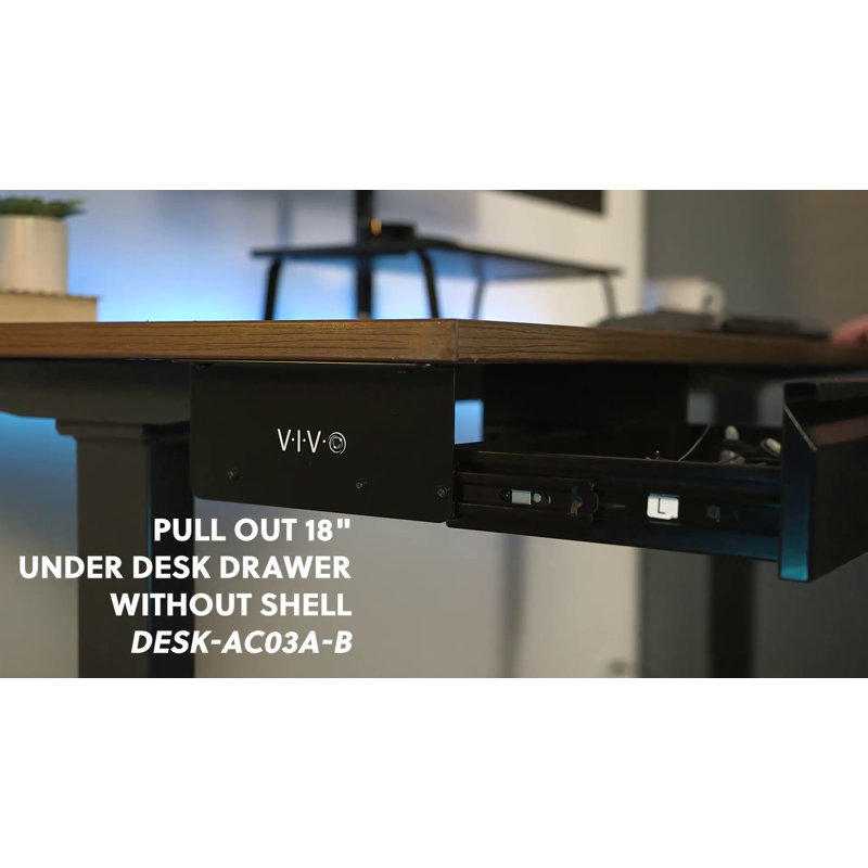 White Steel 16" Pull Out Under Desk Storage Drawer
