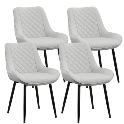 Faux Leather Upholstered Metal Dining Chair