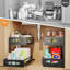 Rangement escamotable sous le lavabo, tablette réglable en acier à 2 niveaux pour armoire de cuisine, conception coulissante pour faciliter l'accès et optimiser l'espace-112366047