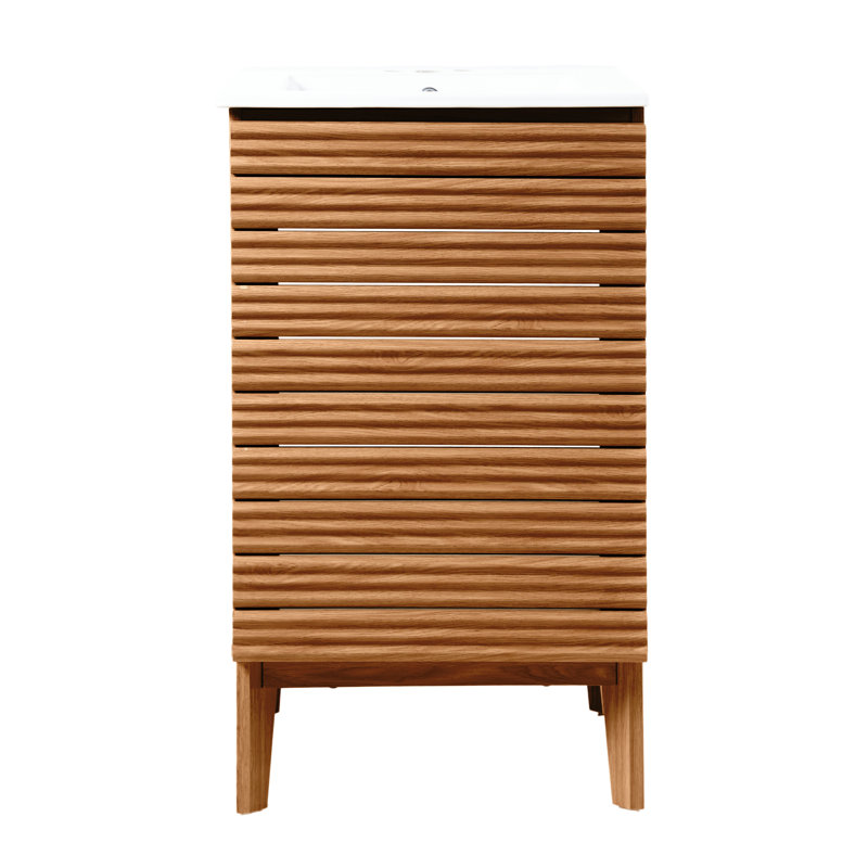 Ensemble de meuble-lavabo simple 20 po Calandre, Brun