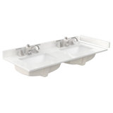 48" Double Countertop with Square Sinks (3-Hole), Backsplash & Sidesplash