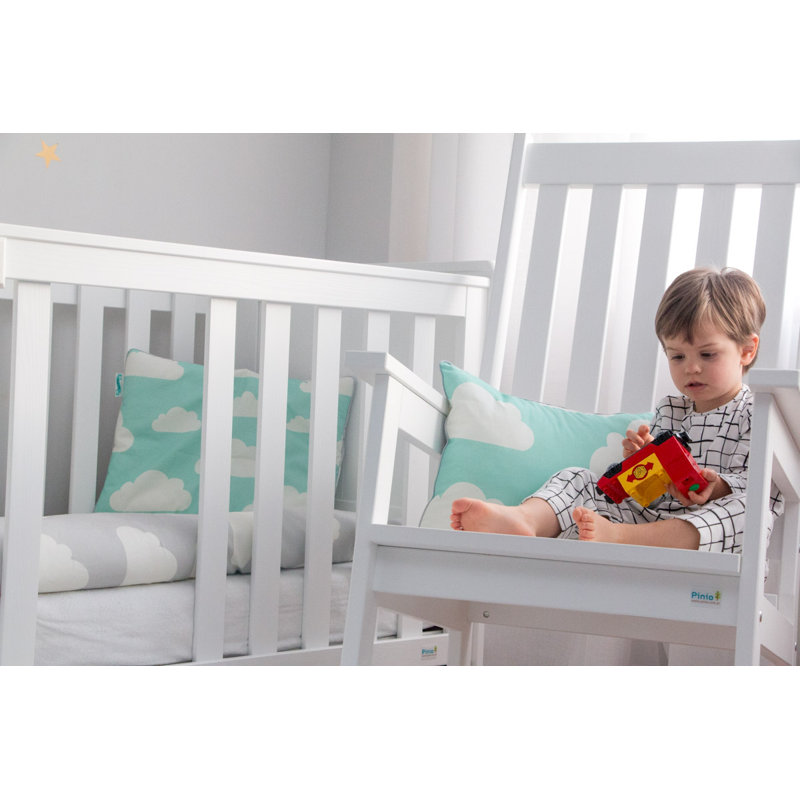 Alma 2 - Piece Cot Bedding Set, Mint/Grey