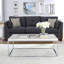 Table basse en chêne clair et chrome avec base ouverte