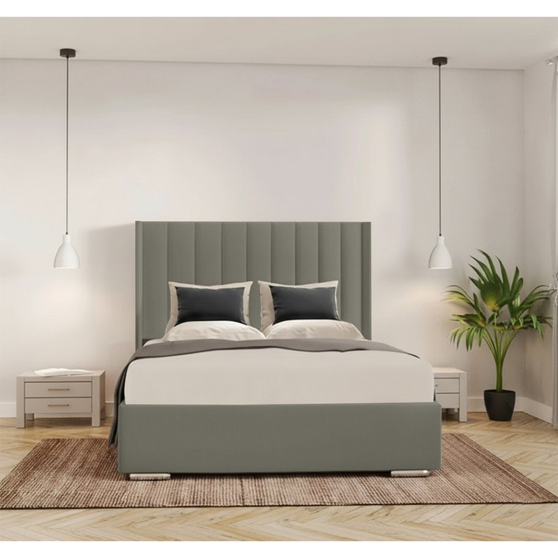 Chiedu Bed Frame, Asphalt, Single