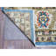 Tapis oriental bleu en laine noué à la main 8 pi 11 po x 11 pi 8 po Aryana