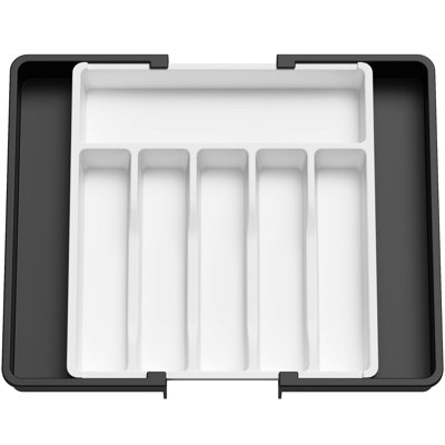 Cutlery Drawer Organiser Large, Extendable Cutlery Tray,8 Compartment, Kitchen Drawer Organiser Utensil Spoons Forks Knives