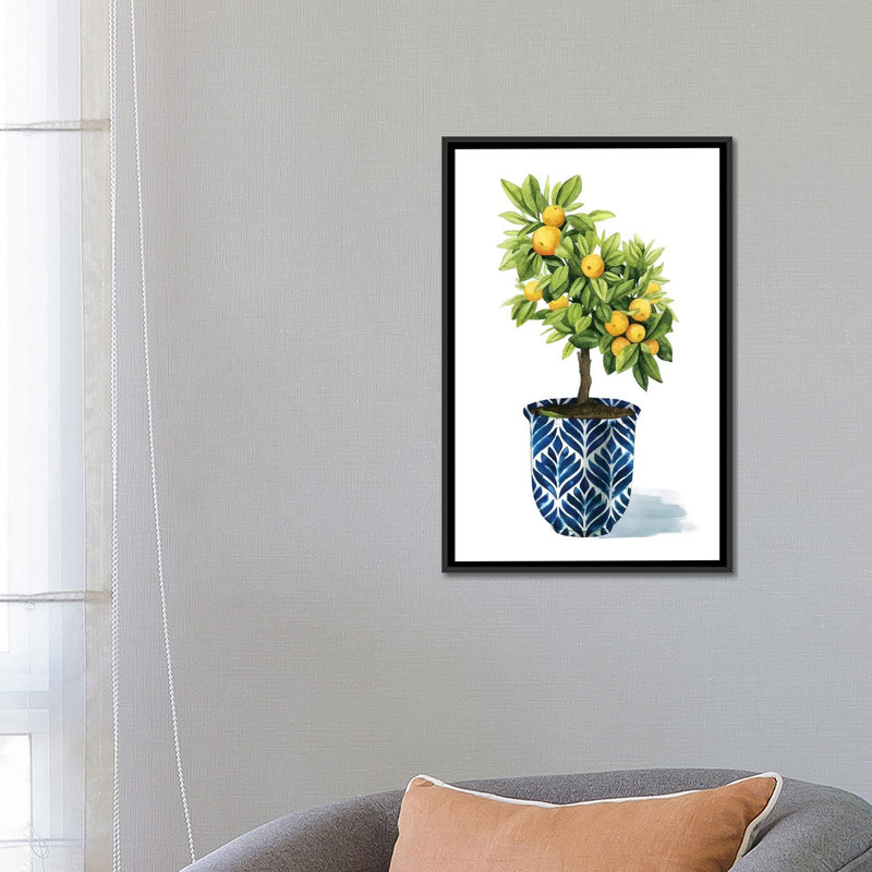 «Fruit Tree I», impression sur toile, H 26 po x l 18 po x P 1,5 po, Toile avec cadre noir, Pas de tapis