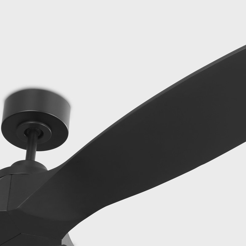  Collins Smart 70 Indoor Ceiling Fan with Threaded Downrod, Midnight Black blades and Handheld Remote, Midnight Black