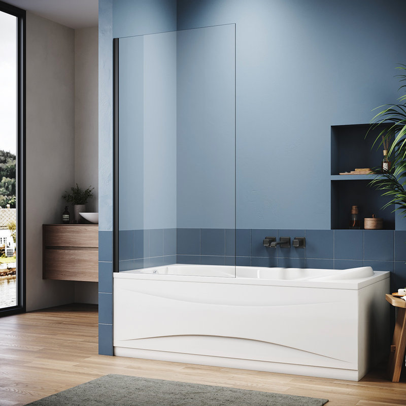 80*140*0.6cm, Silent anti-explosion bathtub  screen, Black