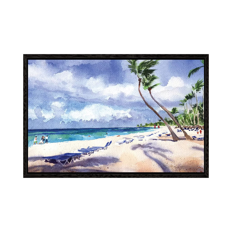 Caribbean Cool 1 Piece Painting on Canvas, 66.04 cm H x 45.72 cm W, Black Framed
