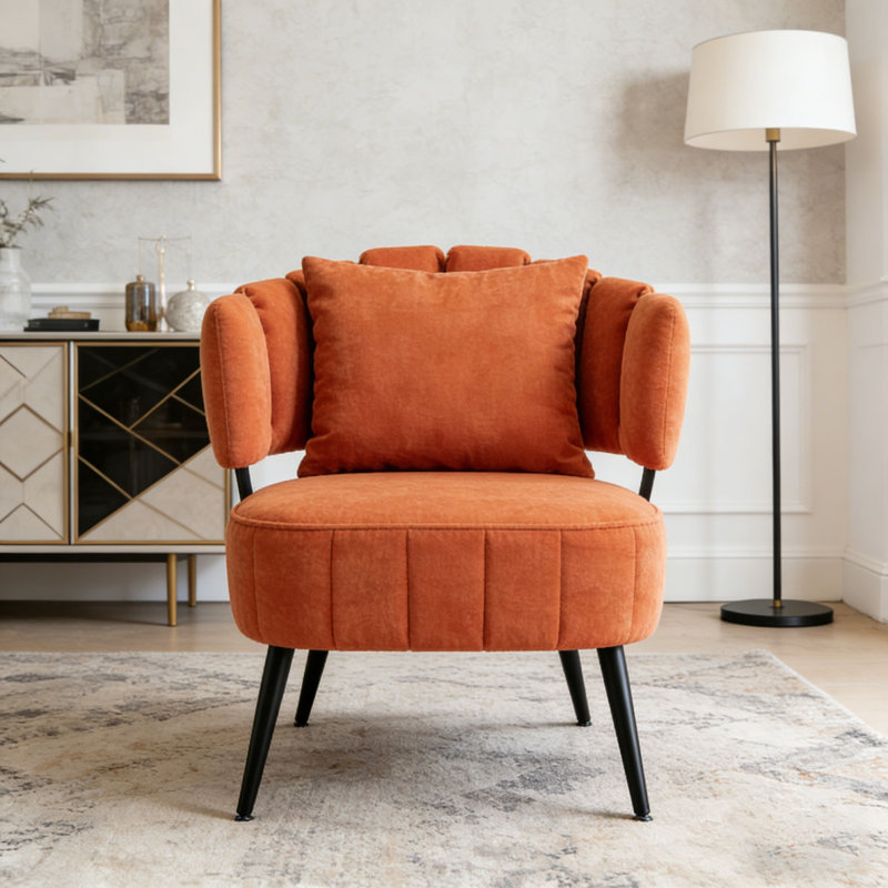 Chaise d'appoint avec siège à ressorts ensachés, Orange