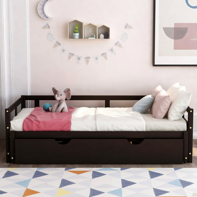 Lit de jour extensible avec couchette, lit de jour en bois avec couchette