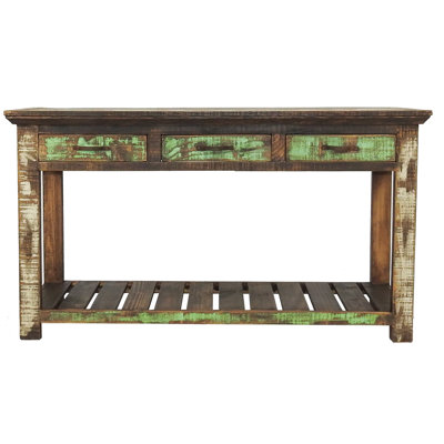 Dimia 54'' Solid Wood Top Console Table