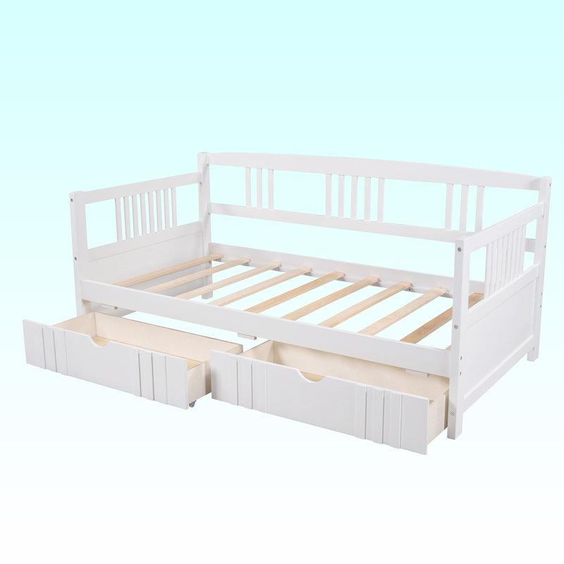 Daybed, White, Twin, Drawers
