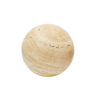 10cm Beige Travertine Decorative Stone Sphere