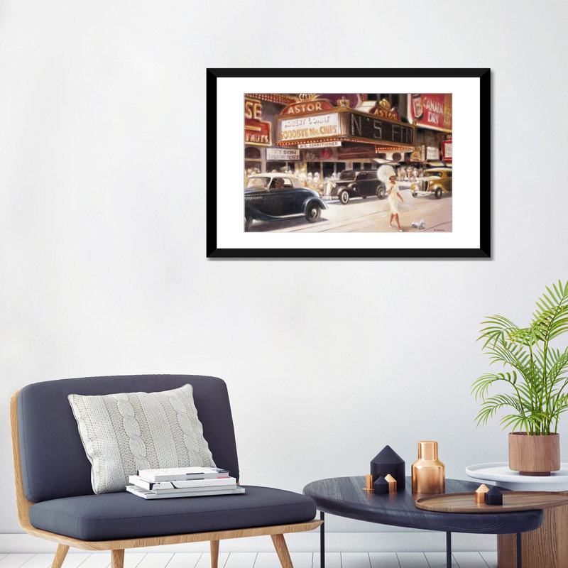 « los angeles i », toile rétro sur toile, H 24 po x l 32 po x P 1 po, Papier d'art encadré noir, Blanc