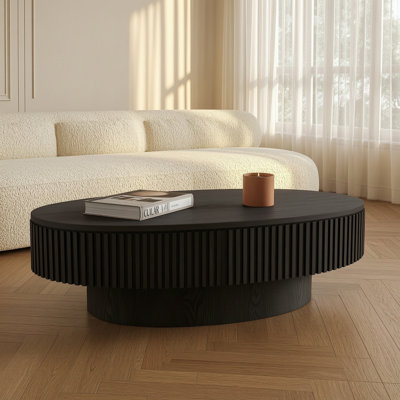 Table basse ovale avec rangement 47 po