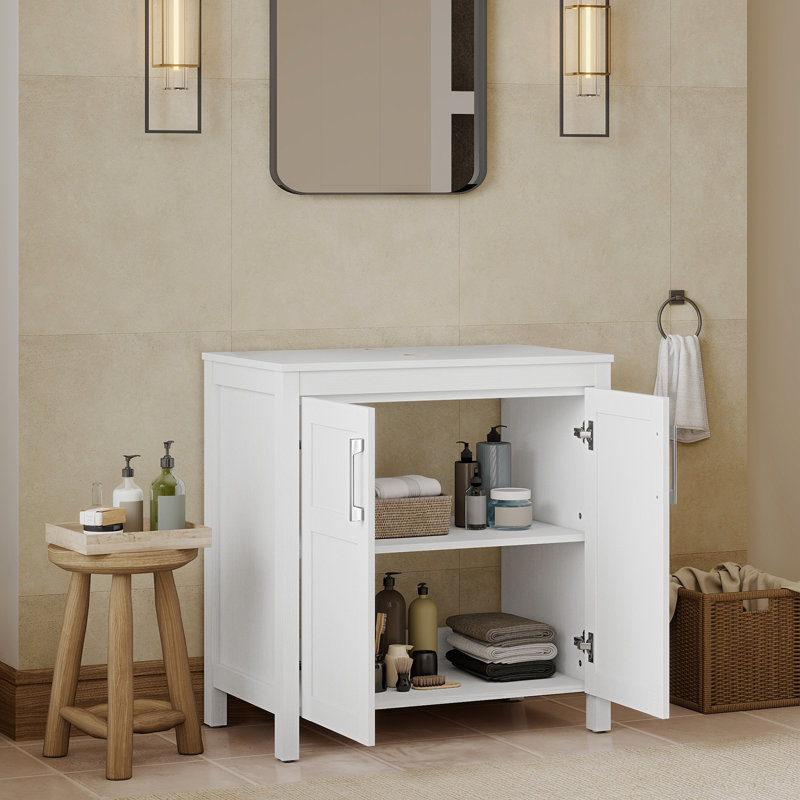 Frenette 32" H X 30" W X 18" D' H Single Bathroom Vanity, White