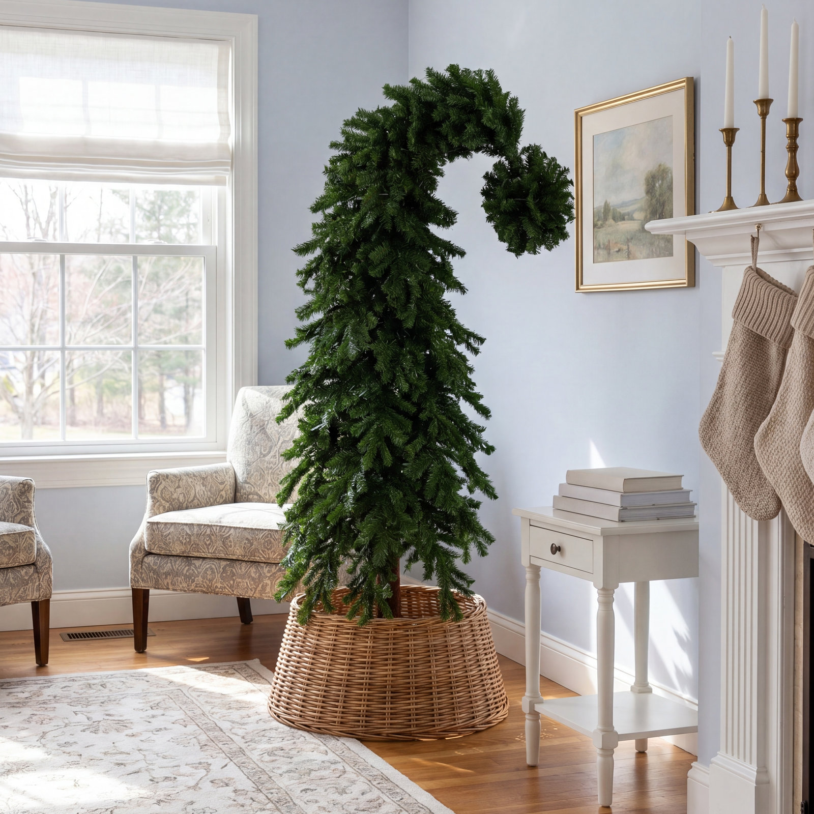 7ft. Holiday Green Santa’s Hat Christmas Tree with 500 LED Lights and 1275 Bendable Branches