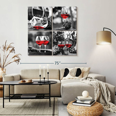 " Red Wine Glasses Pop Set " 4 - Pieces