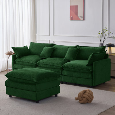 Modulaire 3 places avec repose-pieds