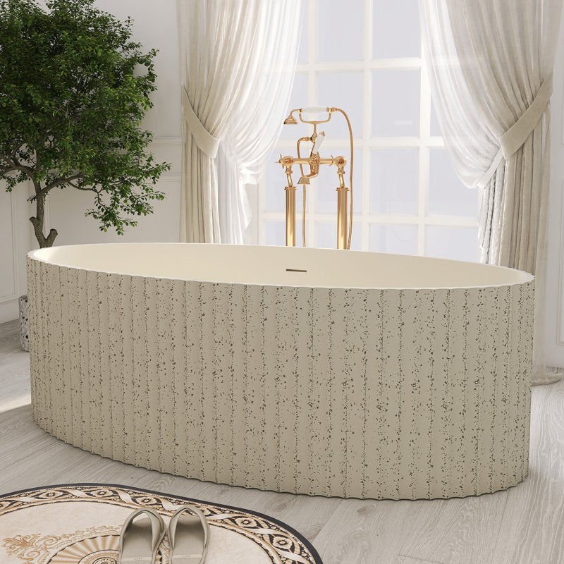 67" X 31" Freestanding Bathtub Solid Surface Soaking Tubs