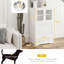 Armoire de rangement pour animal de compagnie blanc avec bols pour chien - alimentation, rangement spacieux, fabrication, bols en acier inoxydable, armoire réglable, crochets de laisse latéraux, temps d'alimentation contrôlés par la station de pointe, vaste