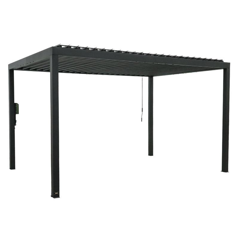 Backyard Discovery Sarasota Steel Louvered Outdoor Pergola | Weatherproof Adjustable Roof Opening
