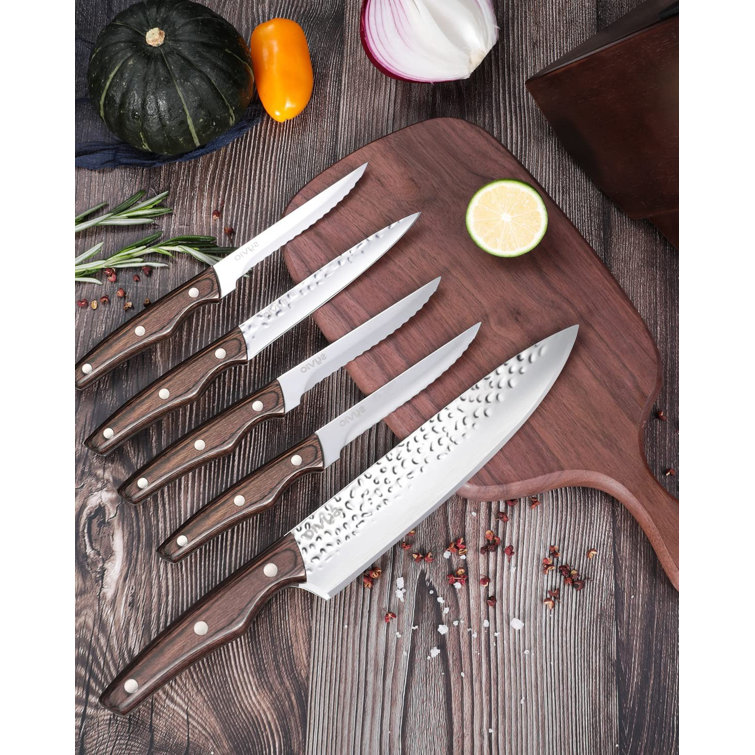 6 Pieces Knife Set Stainless Steel Forged Kitchen Knife Set Sharp