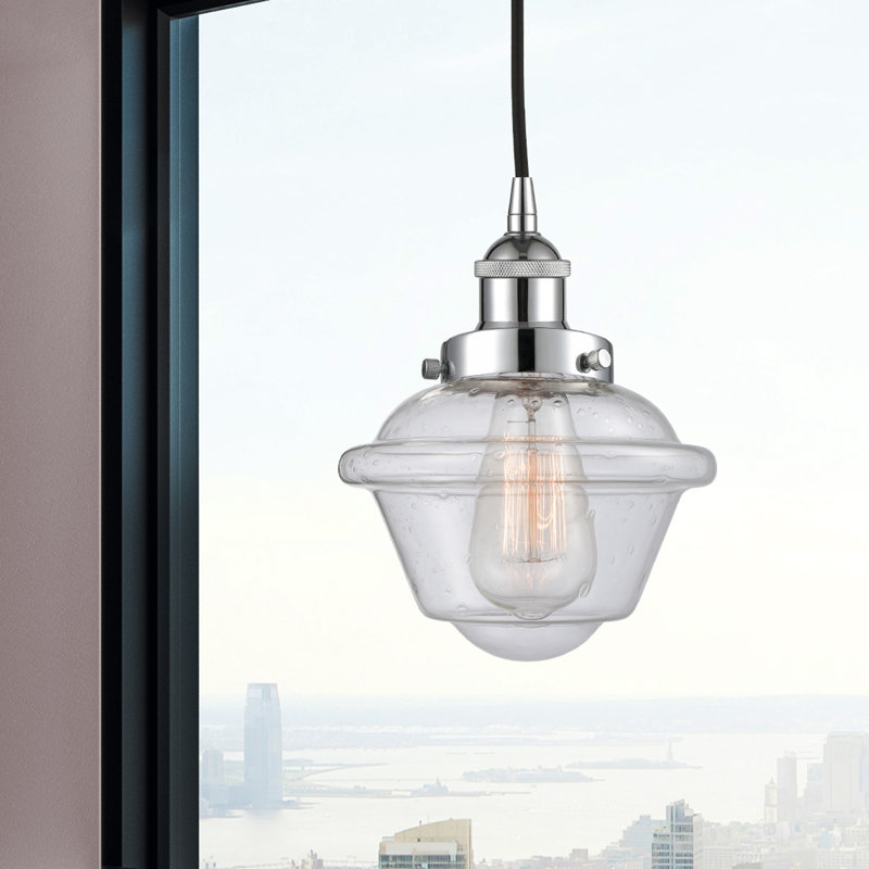 Luminaire suspendu simple à 1 lumière Calliope, Chrome poli