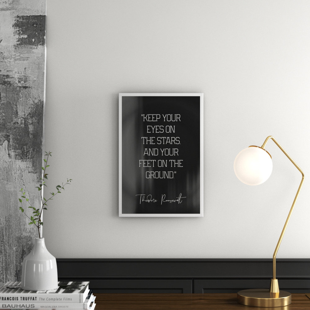 'Eyes on the Stars Grey' Textual Art