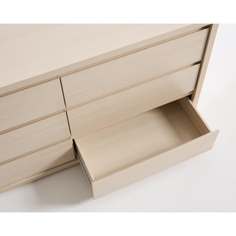 Commode 6 tiroirs Fere, Ivoire blanc