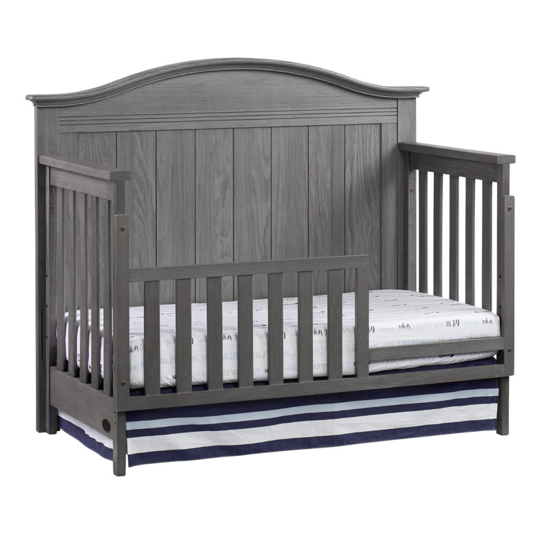 Graphite Gray Solid Wood 4-in-1 Convertible Crib