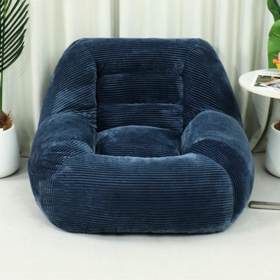 Canapé confortable en velours côtelé bleu, en fausse fourrure douce, non assemblé, pour le salon, la chambre à coucher et le dortoir, détente ergonomique, profondeur de 33,15 po, hauteur de 28,22 po, largeur de 38,72 po, tissu en nuage moelleux de 30,69 lb