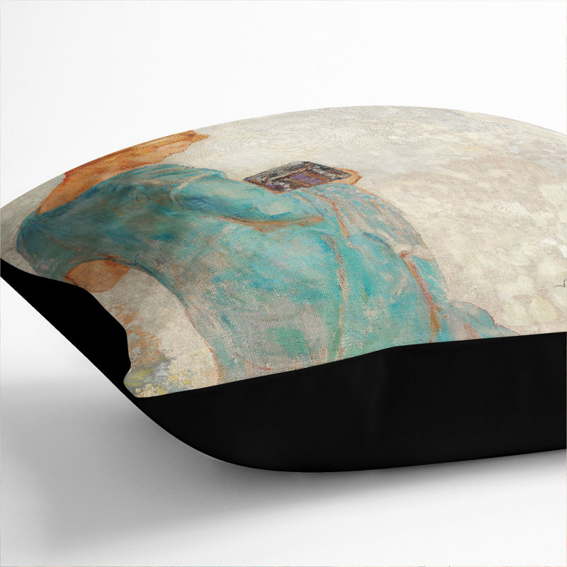 Pandora Vol.2 by Odilon Redon Scatter Cushion with Filling, Black, 40cm H x 40cm W x 15cm D