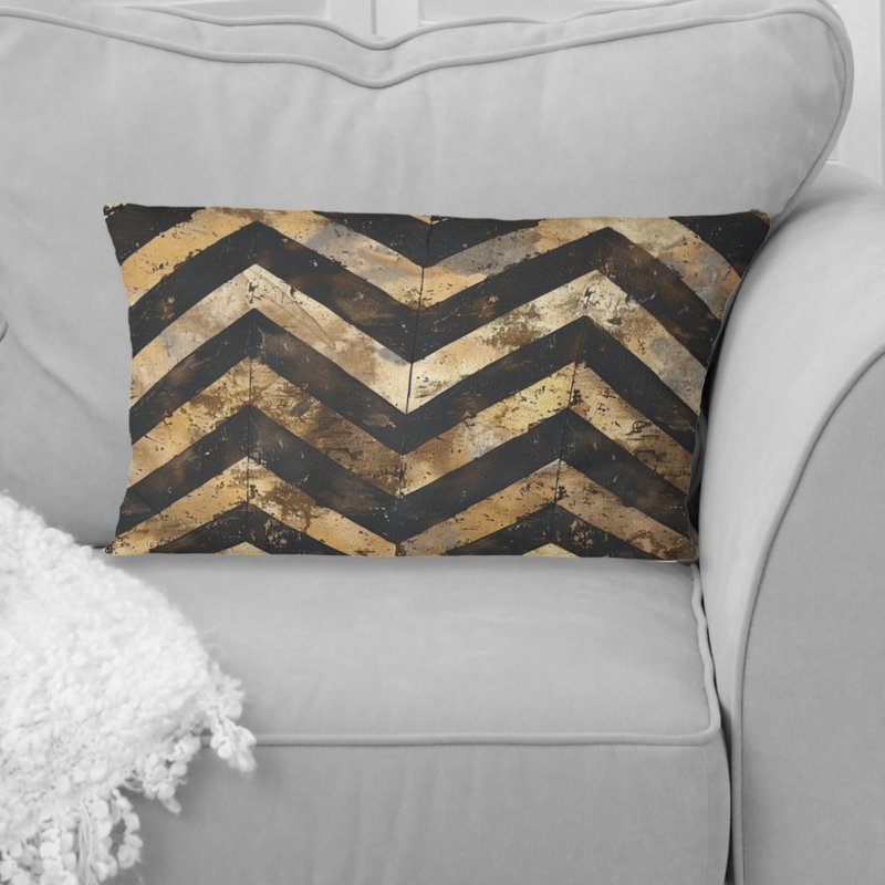 Coussin Chevron Rhythm II - Glam, Brun / or